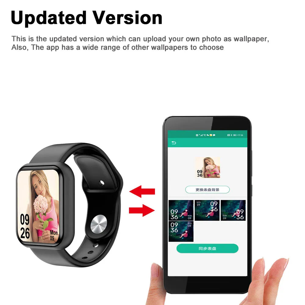 D20 Sport Smart Watches for Man Woman Gift Digital Smartwatch Fitness Tracker Wristwatch Bracelet Blood Pressure Android Ios Y68