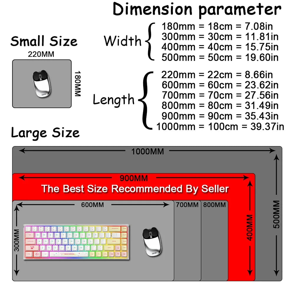 Black and White Mouse Pad Large Computer Gaming Accessories Mousepads Desk Mats Carpet Anti-Slip Laptop Soft Mice Pad Mouse Mat
