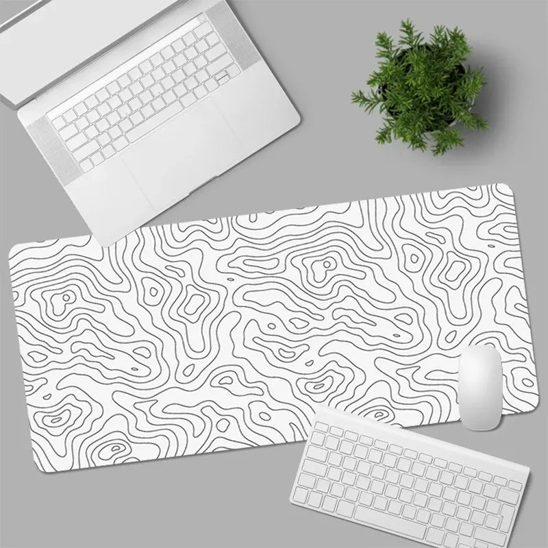 Black and White Mouse Pad Large Computer Gaming Accessories Mousepads Desk Mats Carpet Anti-Slip Laptop Soft Mice Pad Mouse Mat